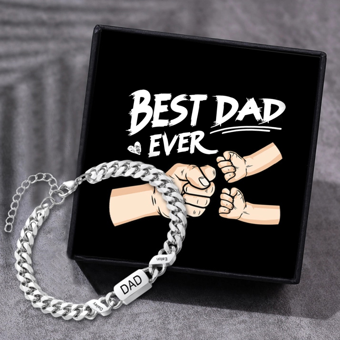 Men's Personalized Cuban Link Bracelet for Dad Father's Day