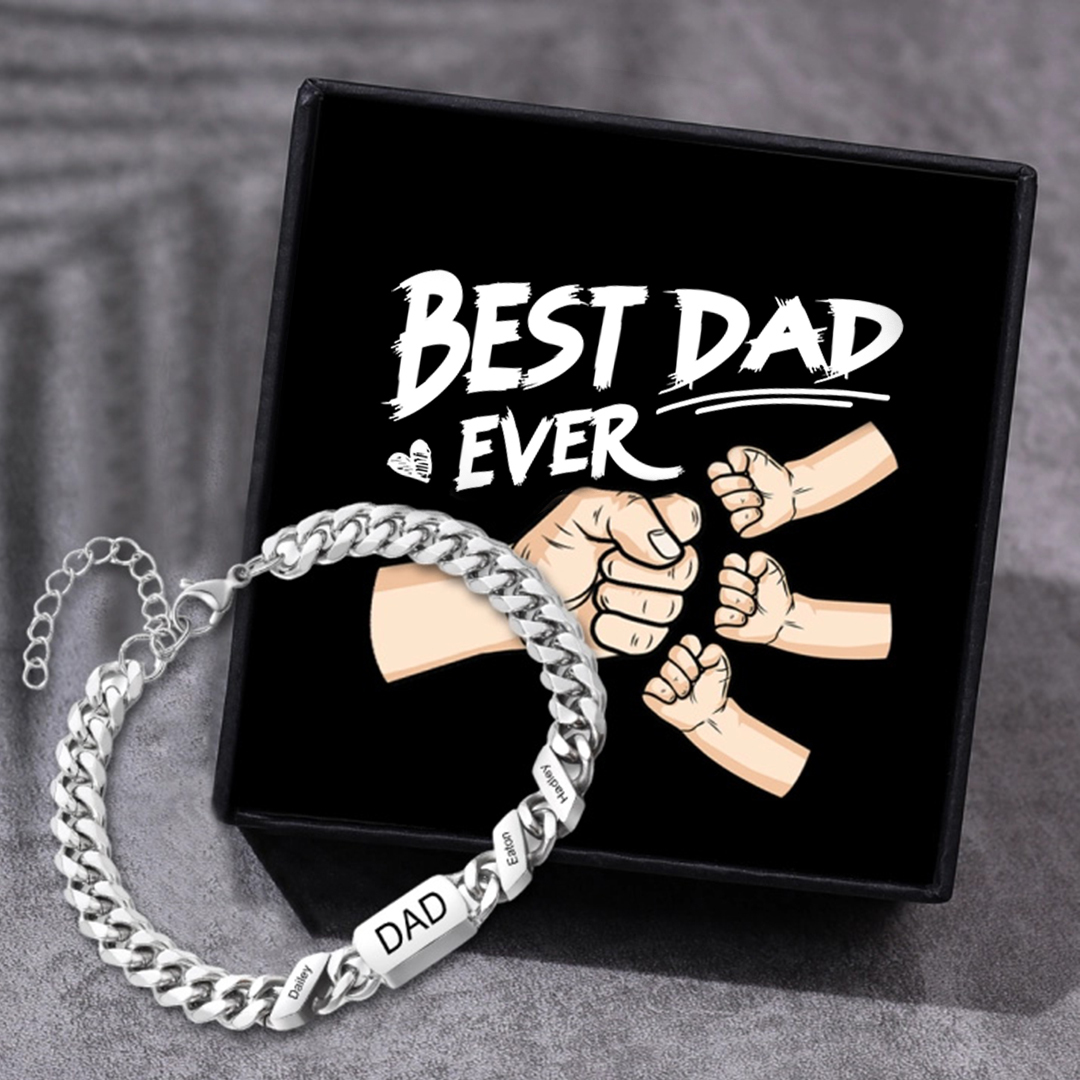 Men's Personalized Cuban Link Bracelet for Dad Father's Day