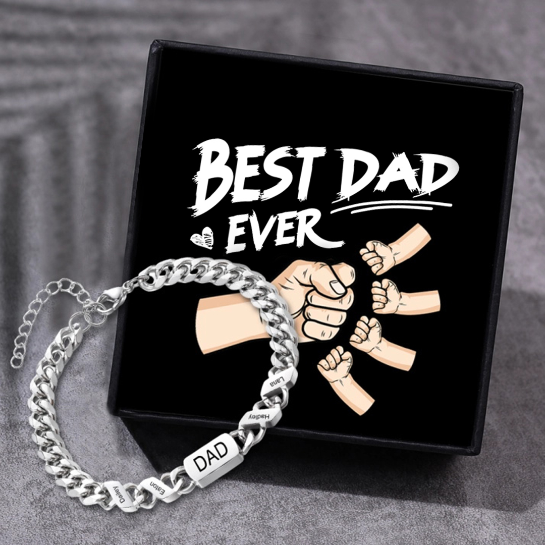 Men's Personalized Cuban Link Bracelet for Dad Father's Day