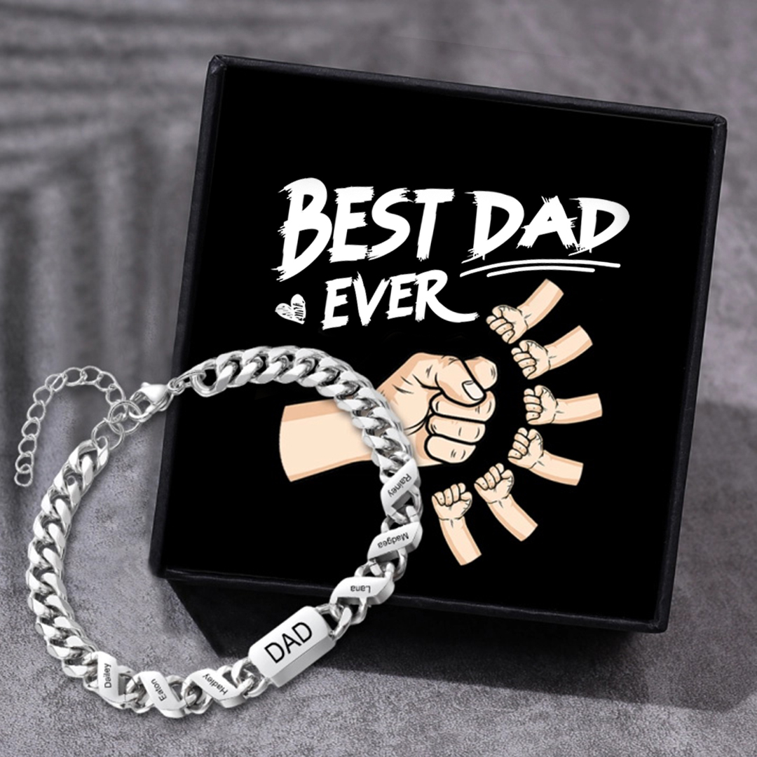 Men's Personalized Cuban Link Bracelet for Dad Father's Day