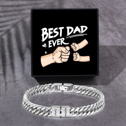 Personalized  Bracelet for Men with Custom Engraving 2-6 Names - Gift for Grandpa | Jessemade