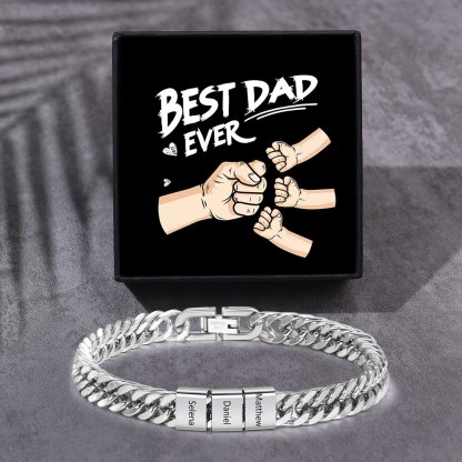 Personalized  Bracelet for Men with Custom Engraving 2-6 Names - Gift for Grandpa | Jessemade