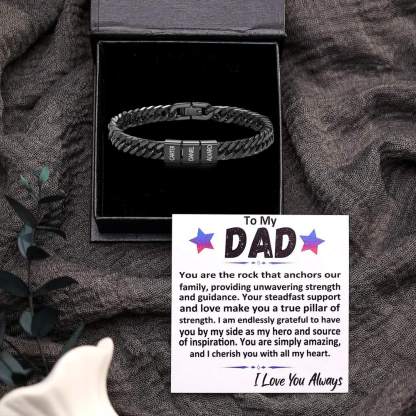 Personalized  Bracelet for Men with Custom Engraving 2-6 Names - Gift for Grandpa | Jessemade