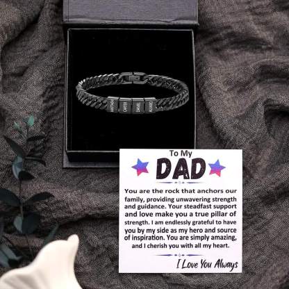 Personalized  Bracelet for Men with Custom Engraving 2-6 Names - Gift for Grandpa | Jessemade