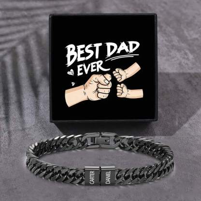 Personalized  Bracelet for Men with Custom Engraving 2-6 Names - Gift for Grandpa | Jessemade