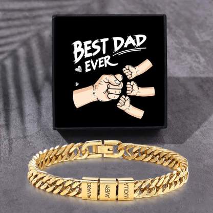 Personalized  Bracelet for Men with Custom Engraving 2-6 Names - Gift for Grandpa | Jessemade