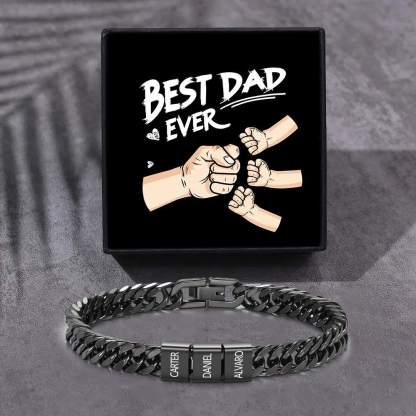 Personalized  Bracelet for Men with Custom Engraving 2-6 Names - Gift for Grandpa | Jessemade