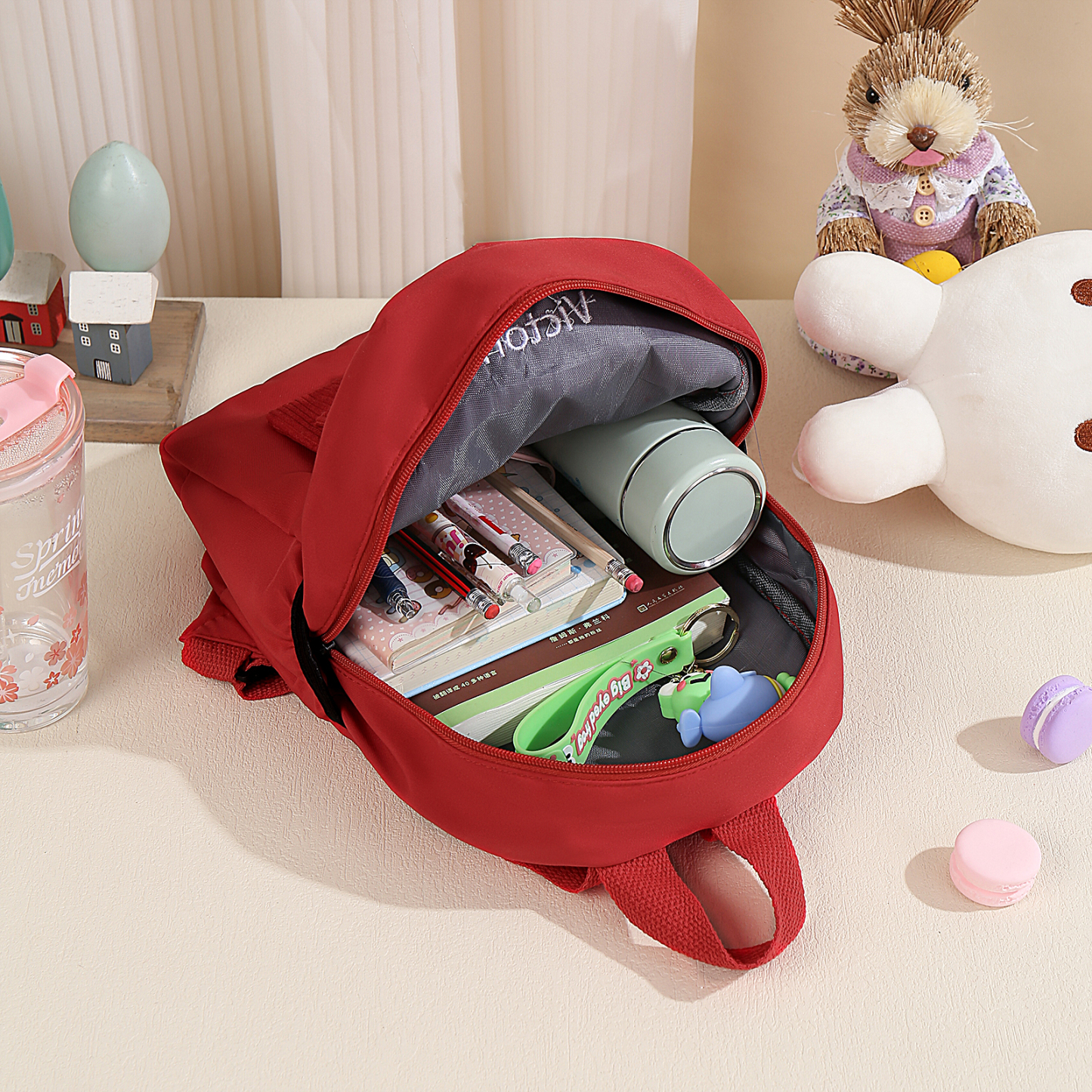 Personalized Bear Style School Bag Customized Name Canvas Kids Backpack Back to School Gift