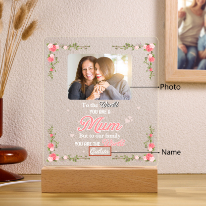 Photo-Personalized Family Night Light Custom Text LED Lamp Mother's Day Gift For Family