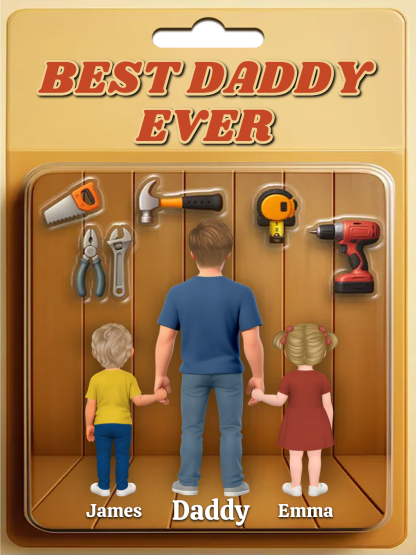 BEST DADDY EVER - Funny Custom Father's Day Acrylic Plaque – Personalized Gift for Dad with Kids | Jessemade