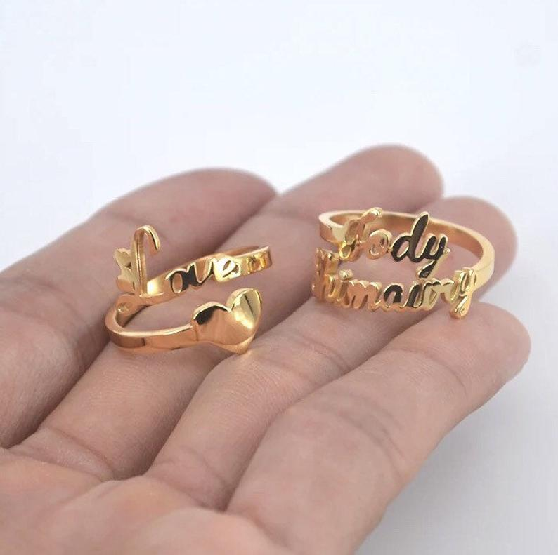 Personalized Name Ring Custom Rings with 2 Names Gifts for Mother Ring | Jessemade