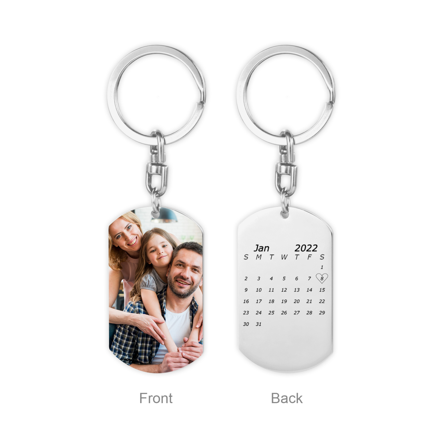 Personalized Photo Keychain with Engraving 1 Special Date Keyring Gifts for Love One