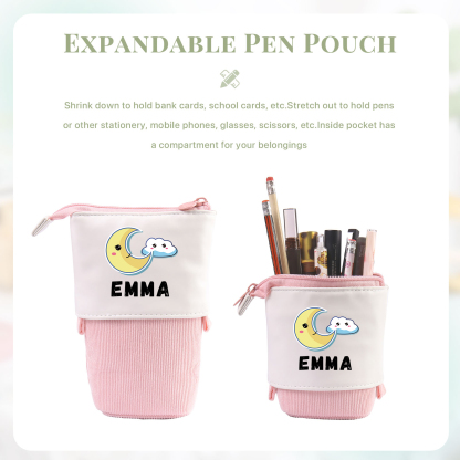 Personalized Moon Pencil Case Custom Name Pencil Case Back to School Gift for Boys/Girls