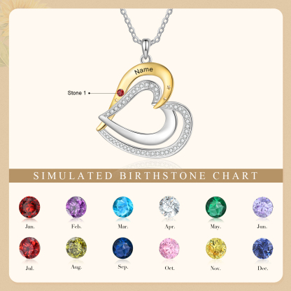 1 Name - Personalized Love Necklace with Customized Name and Birthstone, A Special Gift for Her
