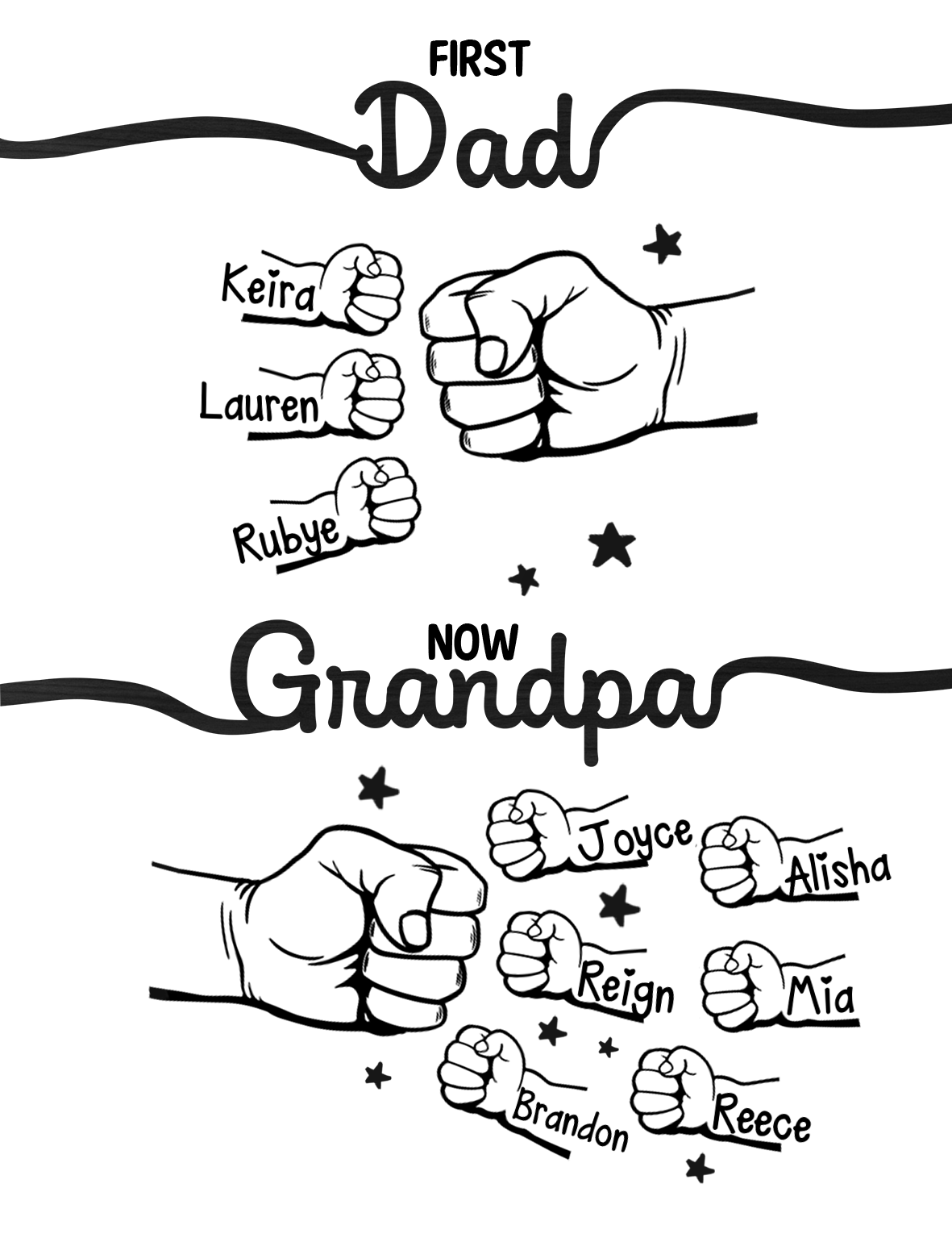 Custom Name Father’s Day Wallet - " First Dad Now Grandpa" - Engraved Leather Gift for Grandpa/Dad