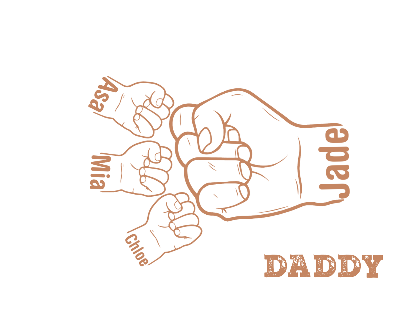 [Copy]2-9 Names-Personalized Leather Men Wallet Engraved Fist Bump Folding Wallet Gift For Dad - Customized in the USA & Ships in 2 Days