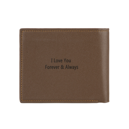 Personalized Leather Wallet Engraved Photo Folding Wallet Short Purse Love Gifts For Him