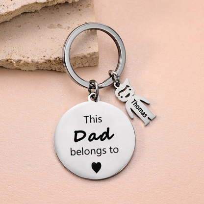 1 Name - This Mom Belongs to... Customized Keychain with Name and Text