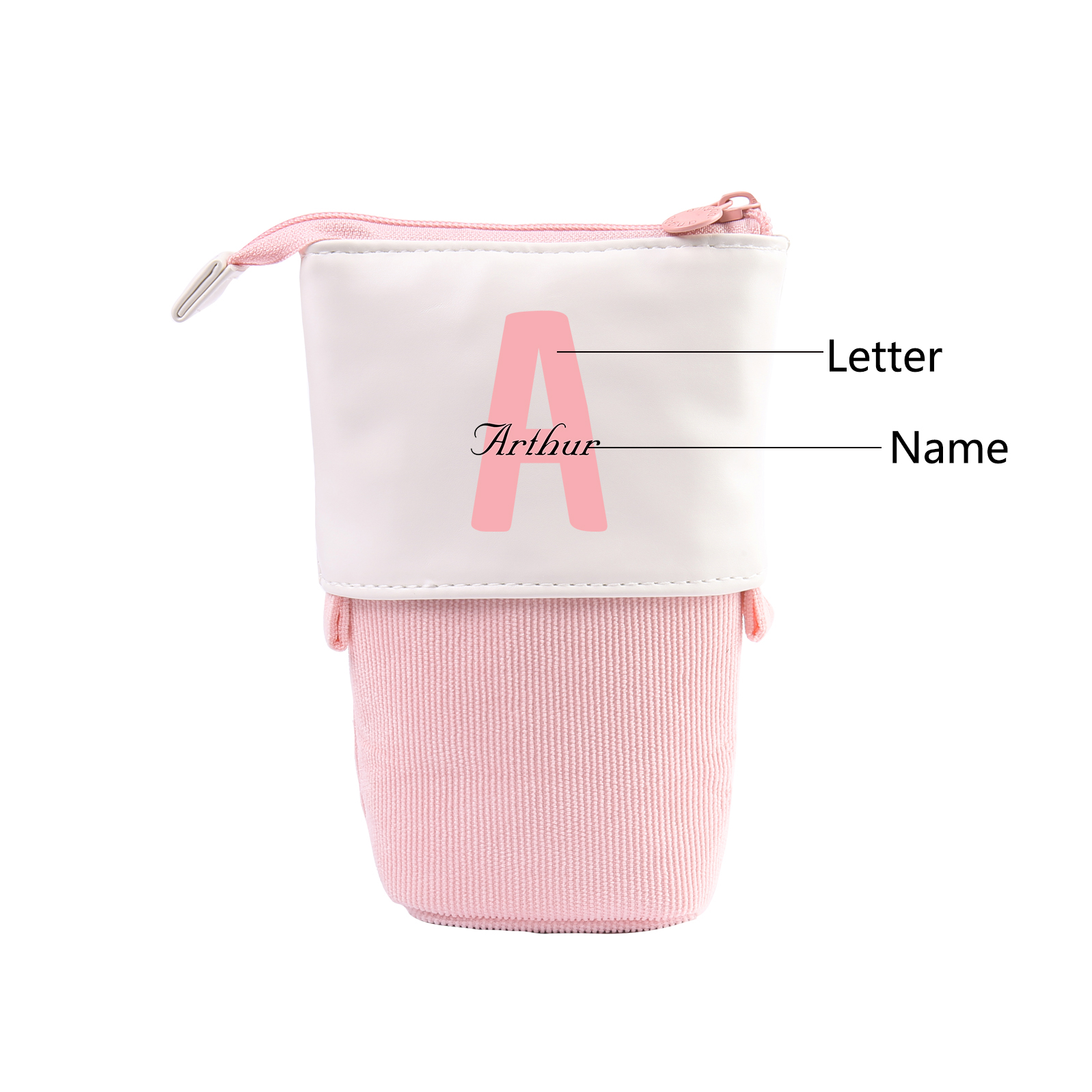 Personalized Custom 1 Letter and 3 Names Gift Set Custom Backpack and Pencil Case and Ruler Gift Set Back to School Gift for Daughter