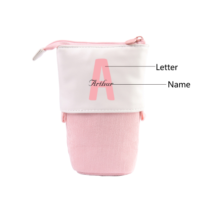 Personalized Custom 1 Letter and 3 Names Gift Set Custom Backpack and Pencil Case and Ruler Gift Set Back to School Gift for Daughter