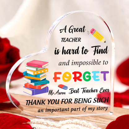 Personalized Acrylic Heart Keepsake Custom 1 Name Ornament Gift for Hi