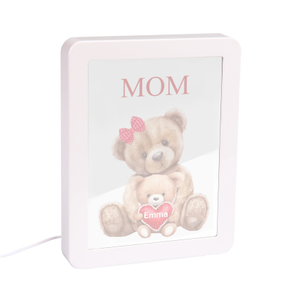 1 Name - Personalized Mom Home Bear Style Custom Text LED Night Light Gift for Mom