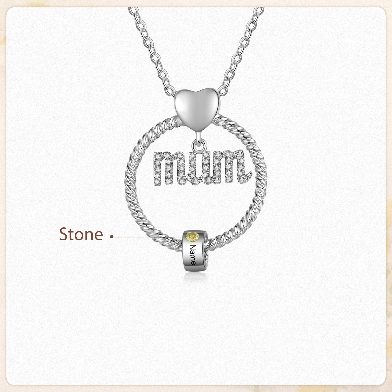 1 Name-Personalized Mom Necklace Set With  Premium Custom Necklace With 1 Birthstones Engraved Names Gift For Mother