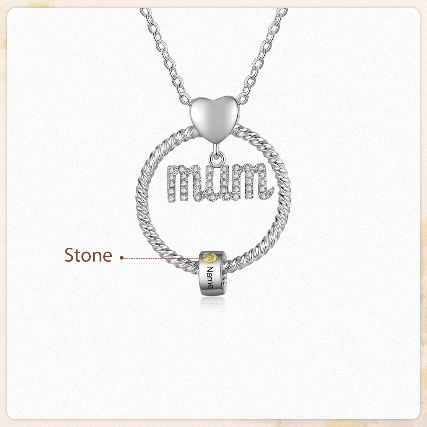 1 Name-Personalized Mom Necklace Set With  Premium Custom Necklace With 1 Birthstones Engraved Names Gift For Mother
