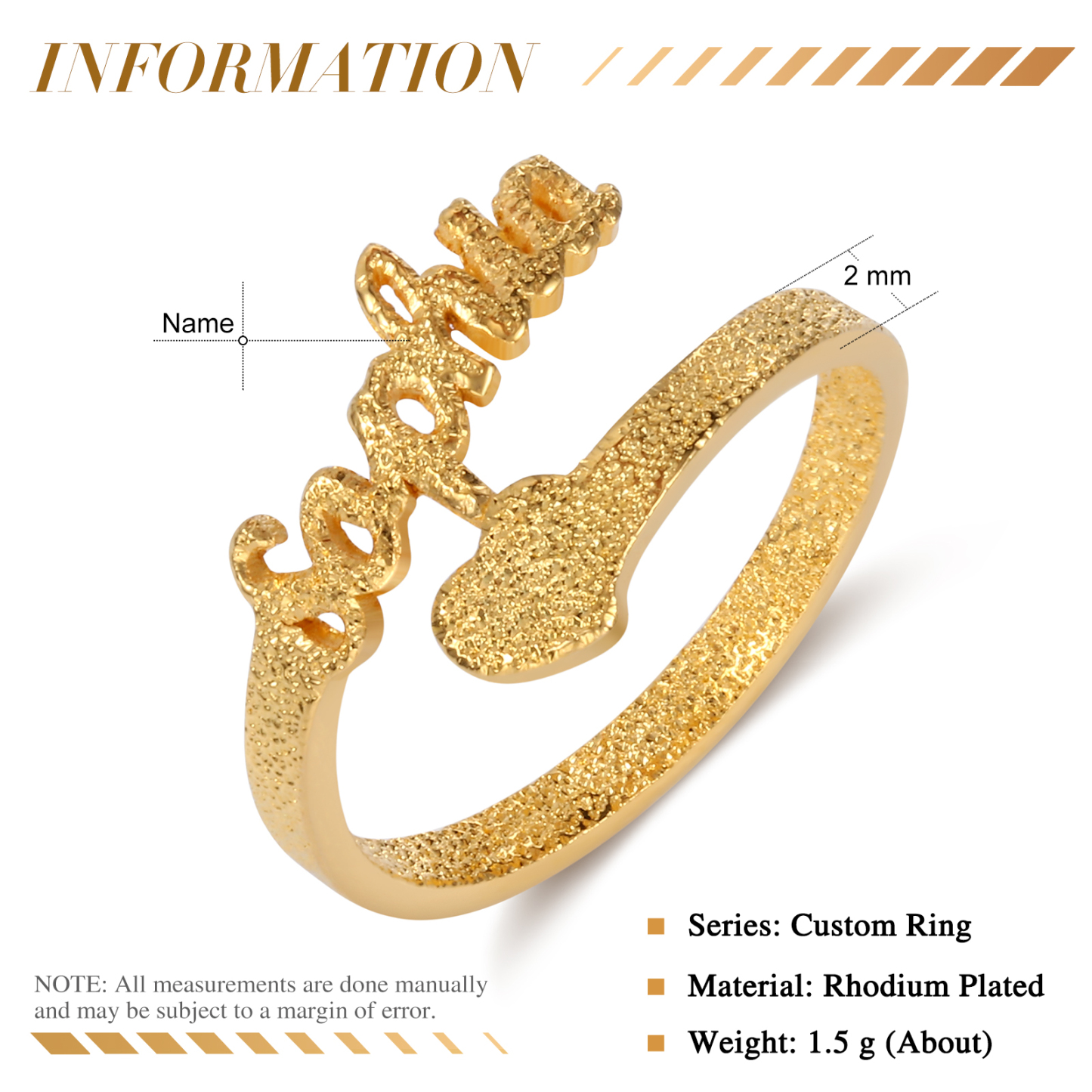 Personalized Family Name Ring Custom 1 Names Gifts For Women | Jessemade