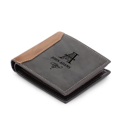 Personalized Leather Wallet Engraved Letter Short Purse Custom Folding Wallet Gifts For Men