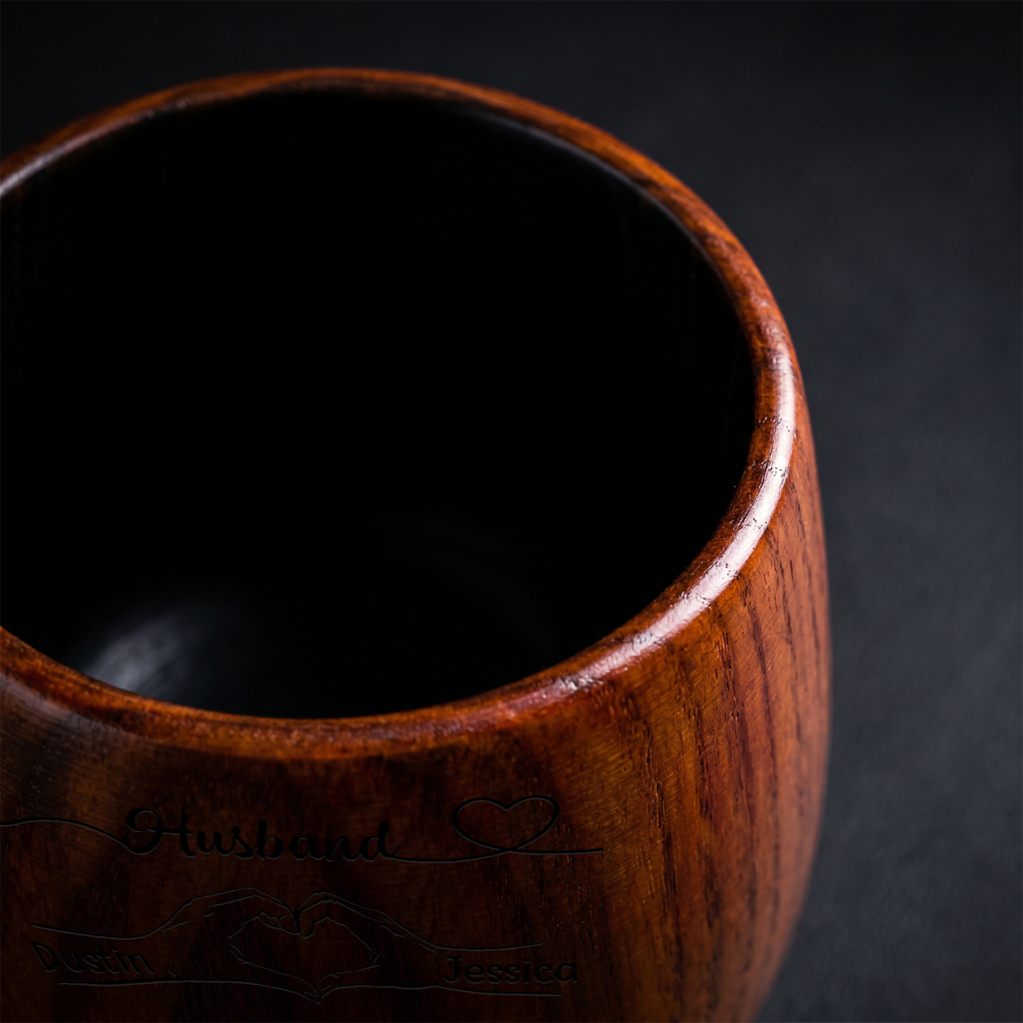 Personalized Wooden Whisky Tumbler for Husband or Dad