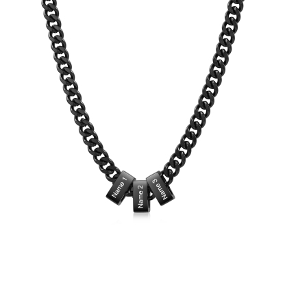 Personalized Mens Cuban Link Chain Necklace with 1–6 Names