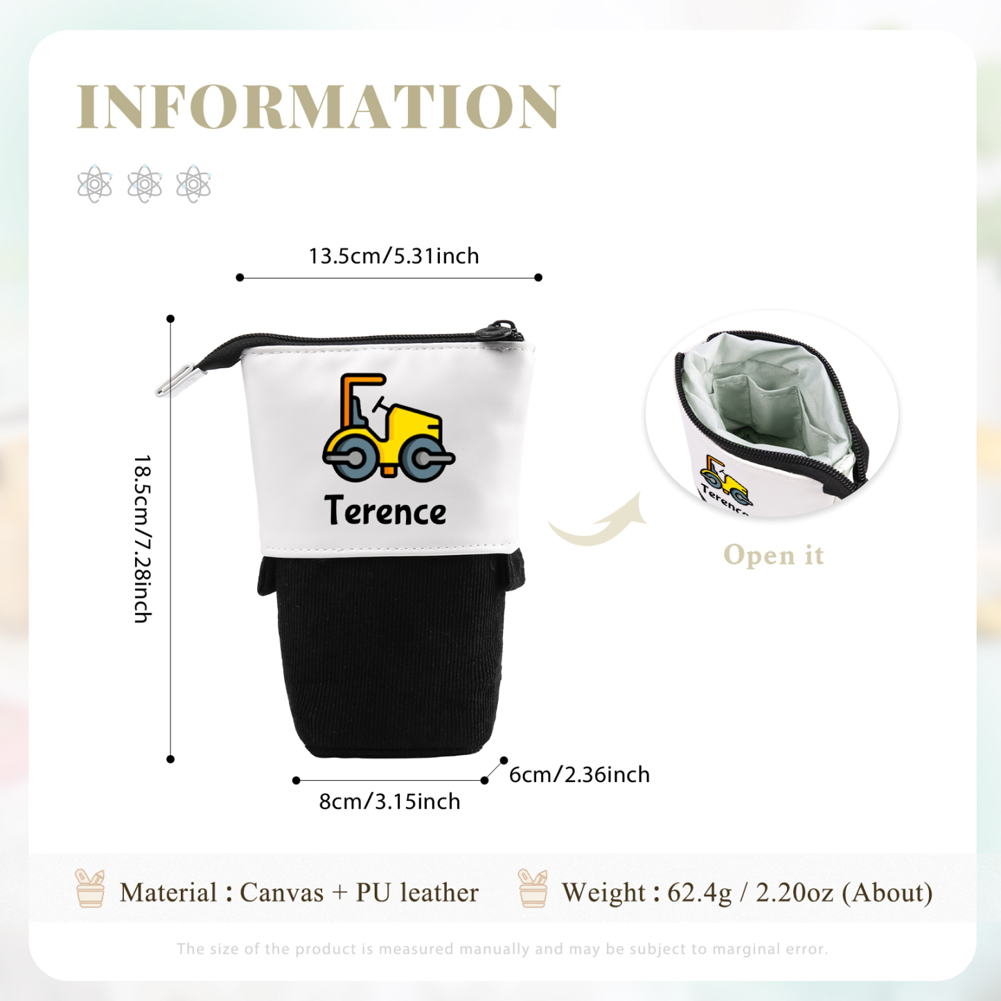 Personalized Name And Truck Pencil Case For Boys And Girls Back To School Gift