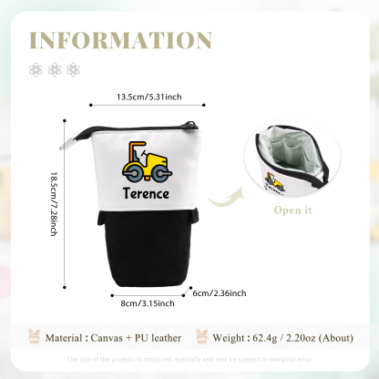 Personalized Name And Truck Pencil Case For Boys And Girls Back To School Gift