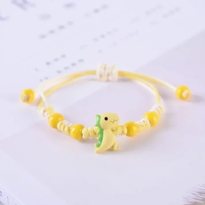 2 Pcs Dinosaur Bracelet Set Back to School Gift with Gift Card Adjustable Bracelet Gift for Kids