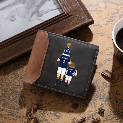 Personalised Football Family Leather Men's Wallet With Various Designs Gift For Him