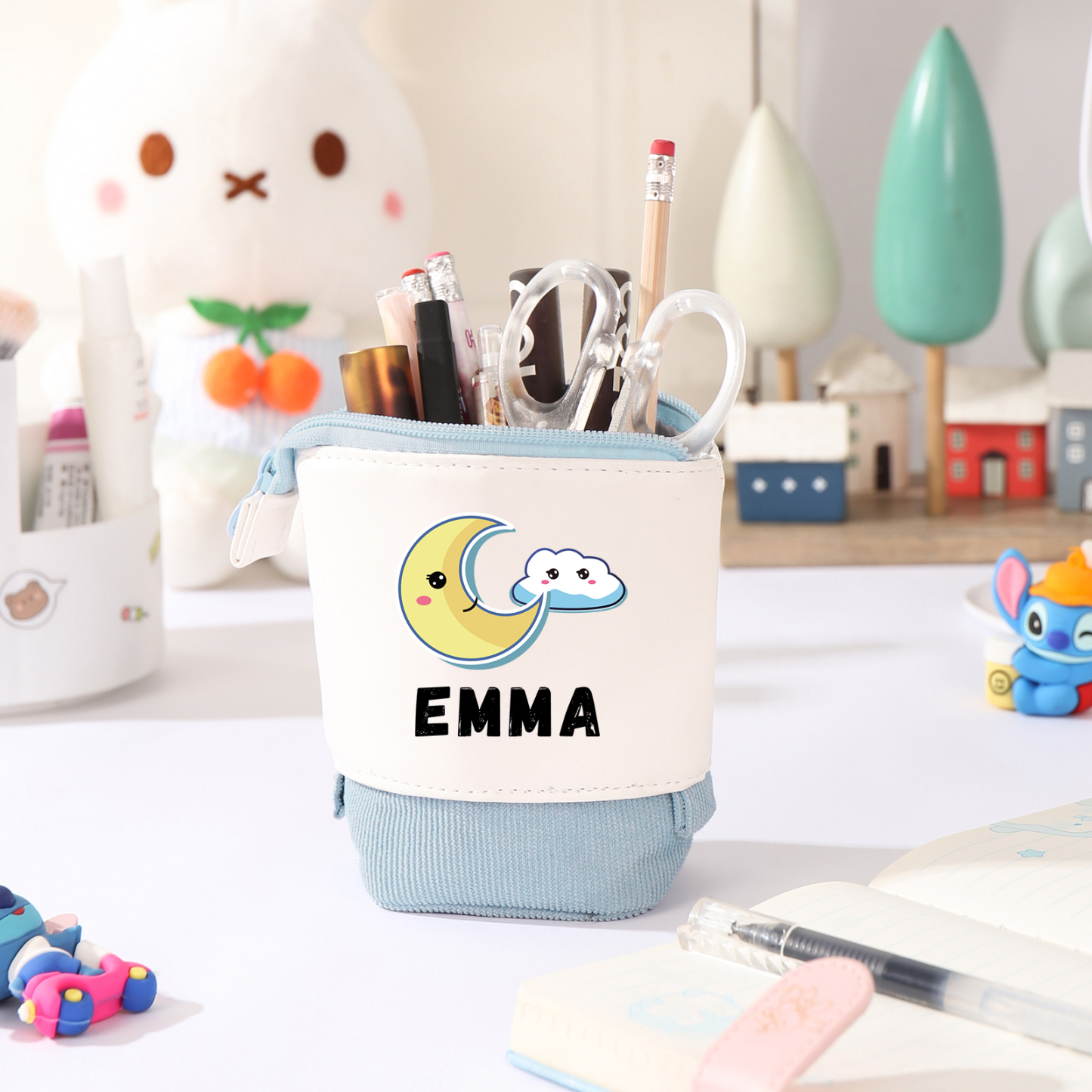 Personalized Moon Pencil Case Custom Name Pencil Case Back to School Gift for Boys/Girls