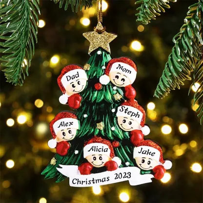 Family Christmas Ornament Custom 6 Names Hanging Ornament Gifts For Family