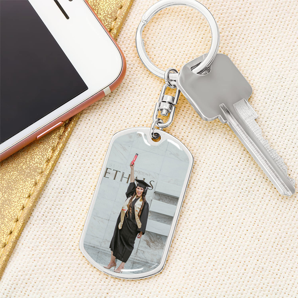 2022 Graduation Gifts Personalized Photo Keychain, "Success is the ability to go from one failure"