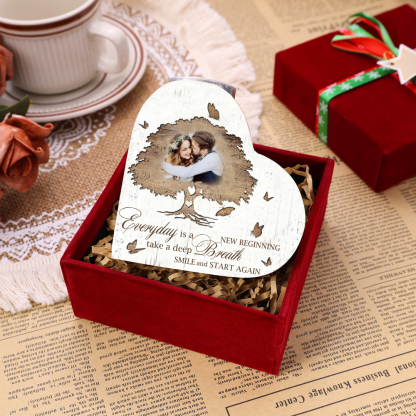 Mothers Gifts Personalized Love Couple Heart Candle Holder Engrave Photo Wooden Candlesticks Valentines Gift