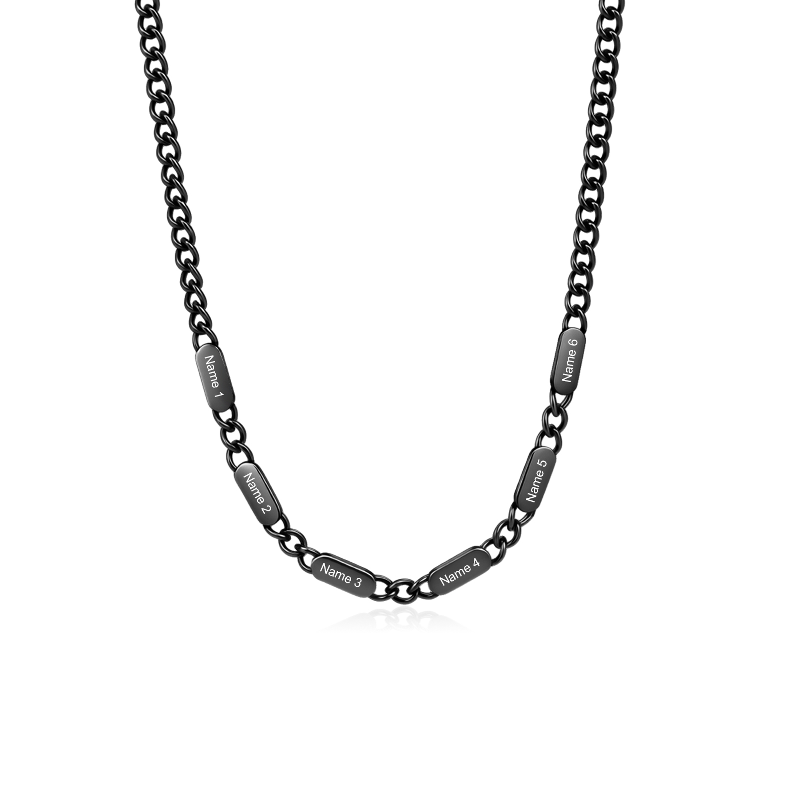 Personalized Men’s Stainless Steel Necklace Custom With 1-6 Engraved Names Gift For Dad Husband
