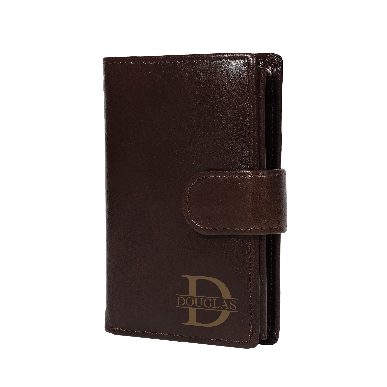 Personalized Leather RFID Blocking Bifold Wallet for Men with Snap Closure