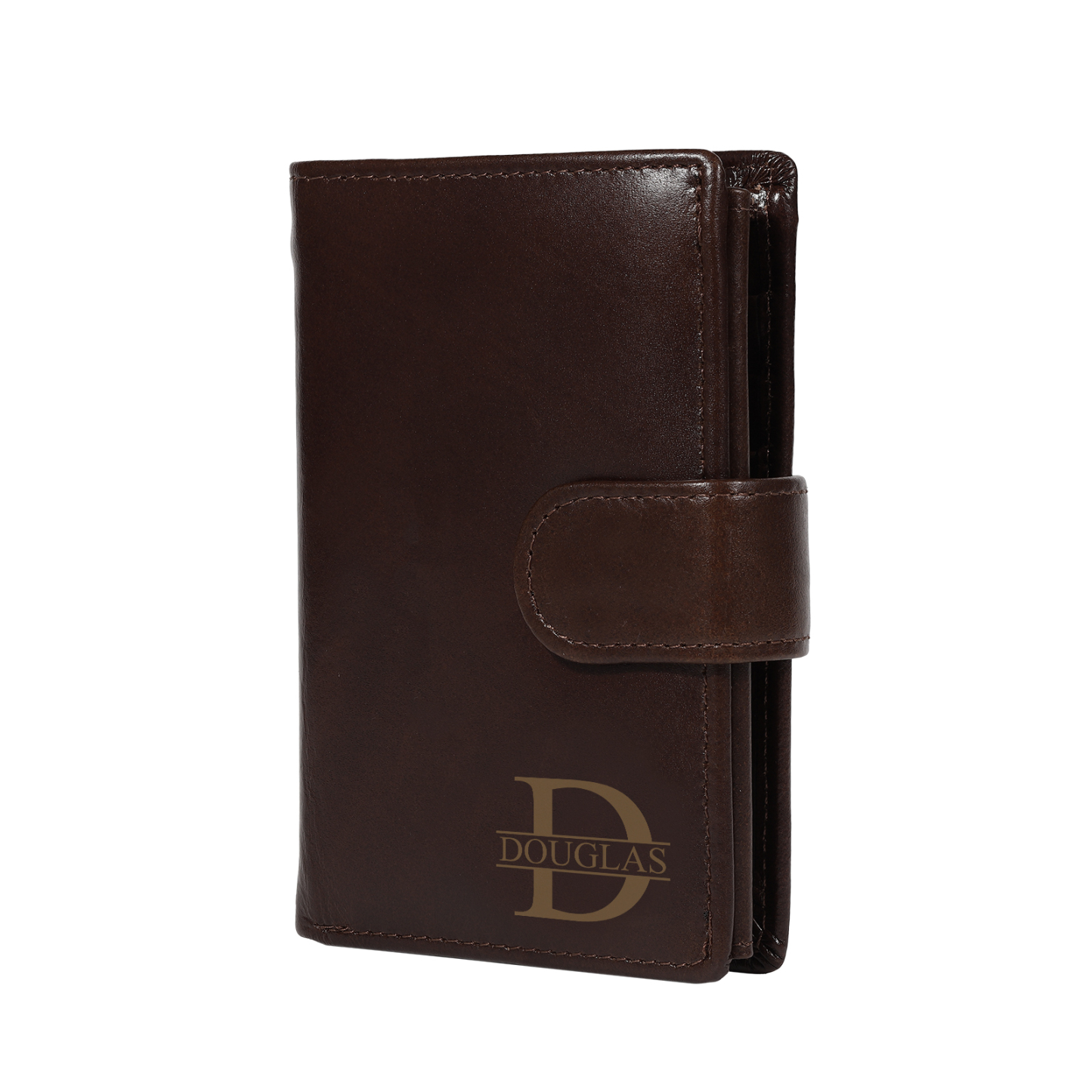 Personalized Leather RFID Blocking Bifold Wallet for Men with Snap Closure