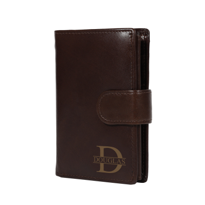 Personalized Leather RFID Blocking Bifold Wallet for Men with Snap Closure