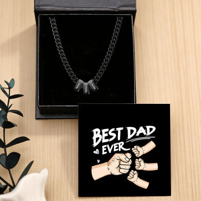 Personalized Mens Cuban Link Chain Necklace with 1–6 Names