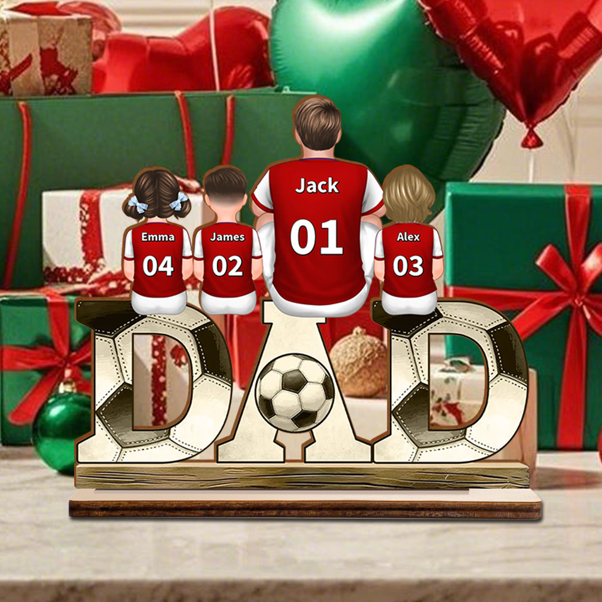 Personalized Wooden Soccer Dad Decor, Gift for Dad - soccer dad ornament, wooden soccer dad decoration 