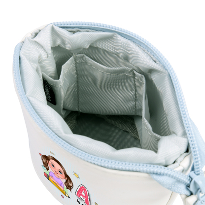 Personalized Cartoon Character & Initial Name Pencil Case - Back To School Gift For Boys & Girls 