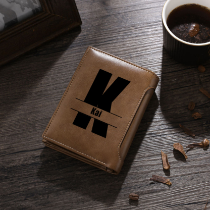 Personalised Dad Wallet with Custom 3- Names - “First a Husband, Then