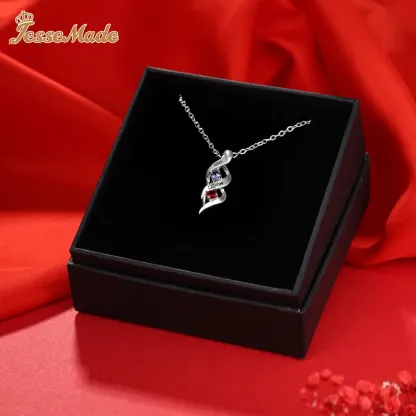 3 Names-Customized Necklace Cascading Pendant with 1-10 Birthstones Engraving 3 Names Gifts for Her