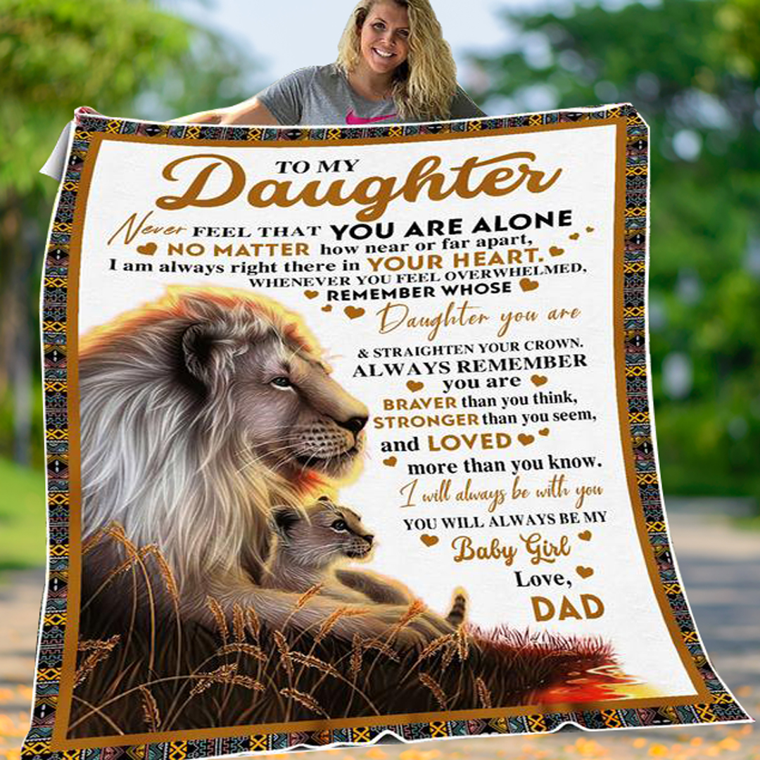 To My Daughter From Dad I Will Always Be With You Flannel Blanket